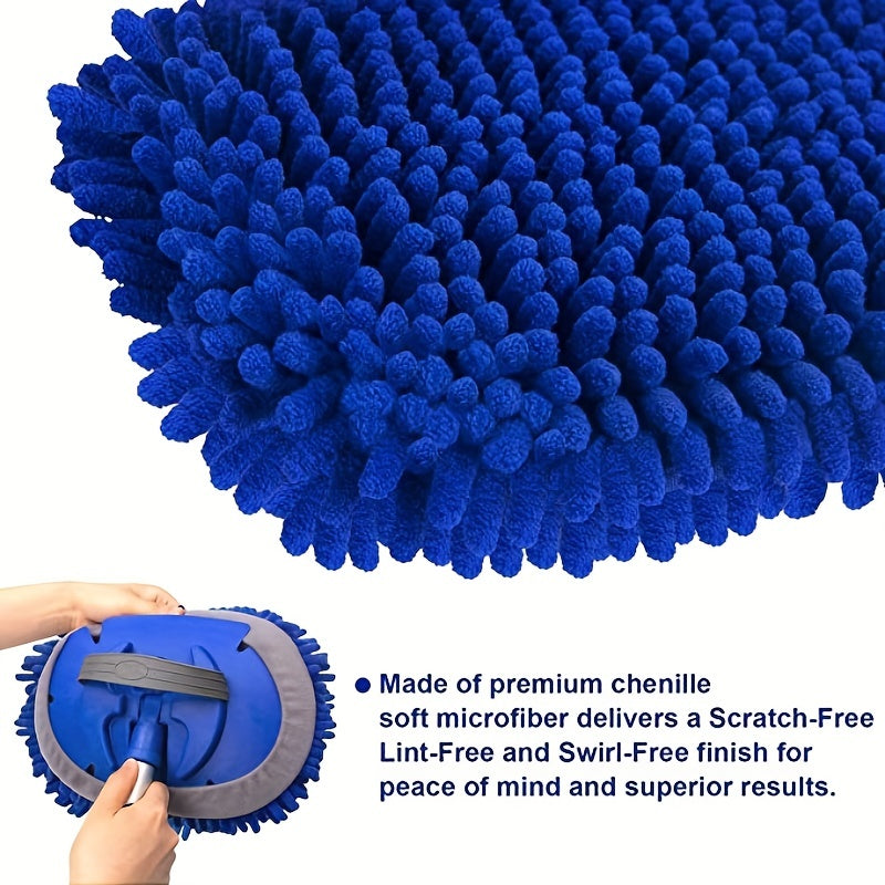 44in Car Wash Brush Kit Long Handle Microfiber Dusting Mop Anti Scratch