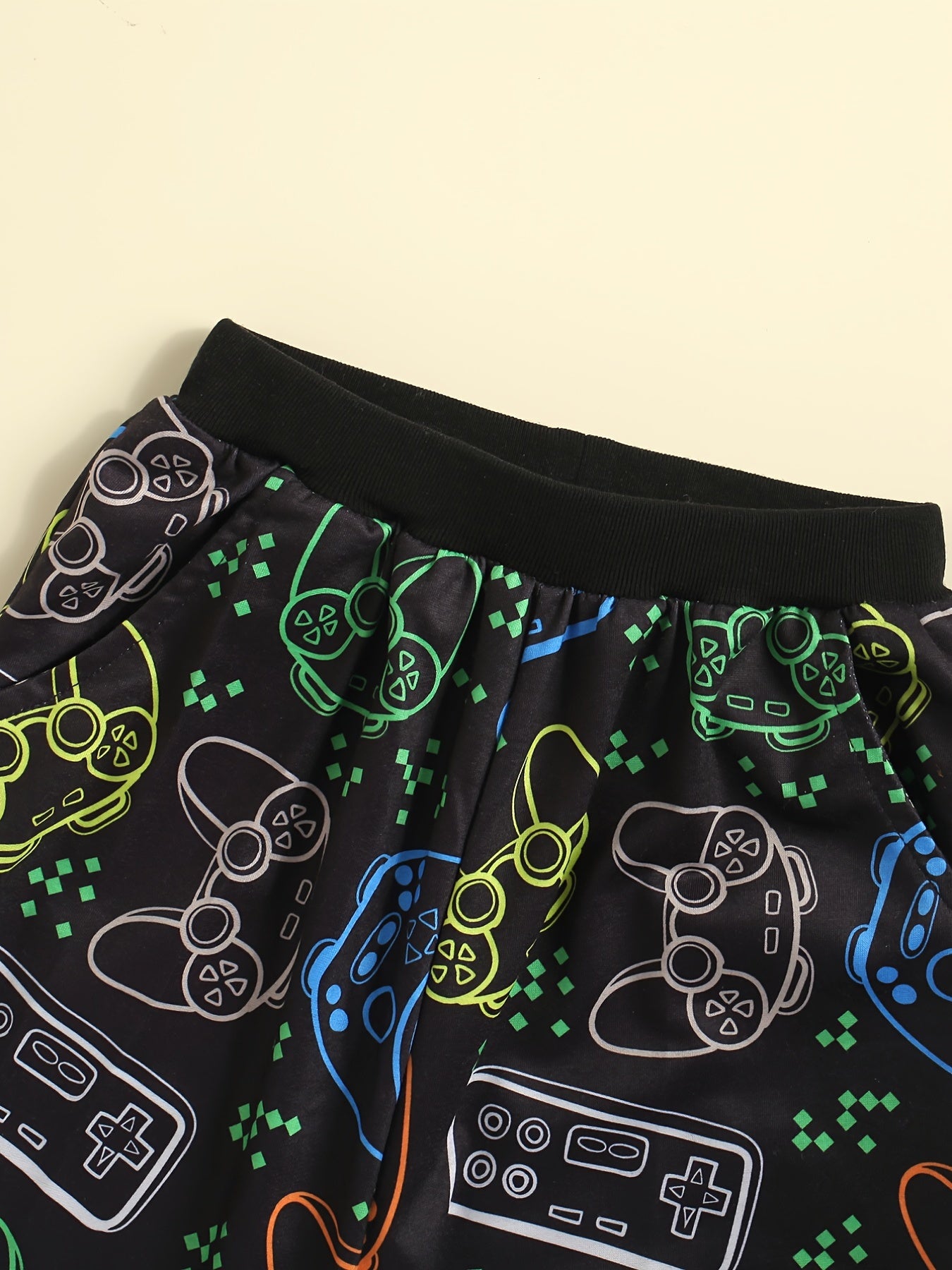 Boys Game Console Jeans Sports Pants Elastic Waist With Pockets