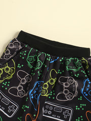 Boys Game Console Jeans Sports Pants Elastic Waist With Pockets