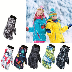 Kids Outdoor Skiing Gloves for Boys and Girls