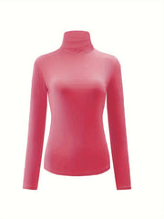 Soft Turtleneck Thermal Underwear Top Slim Fit Plush Women's Lingerie