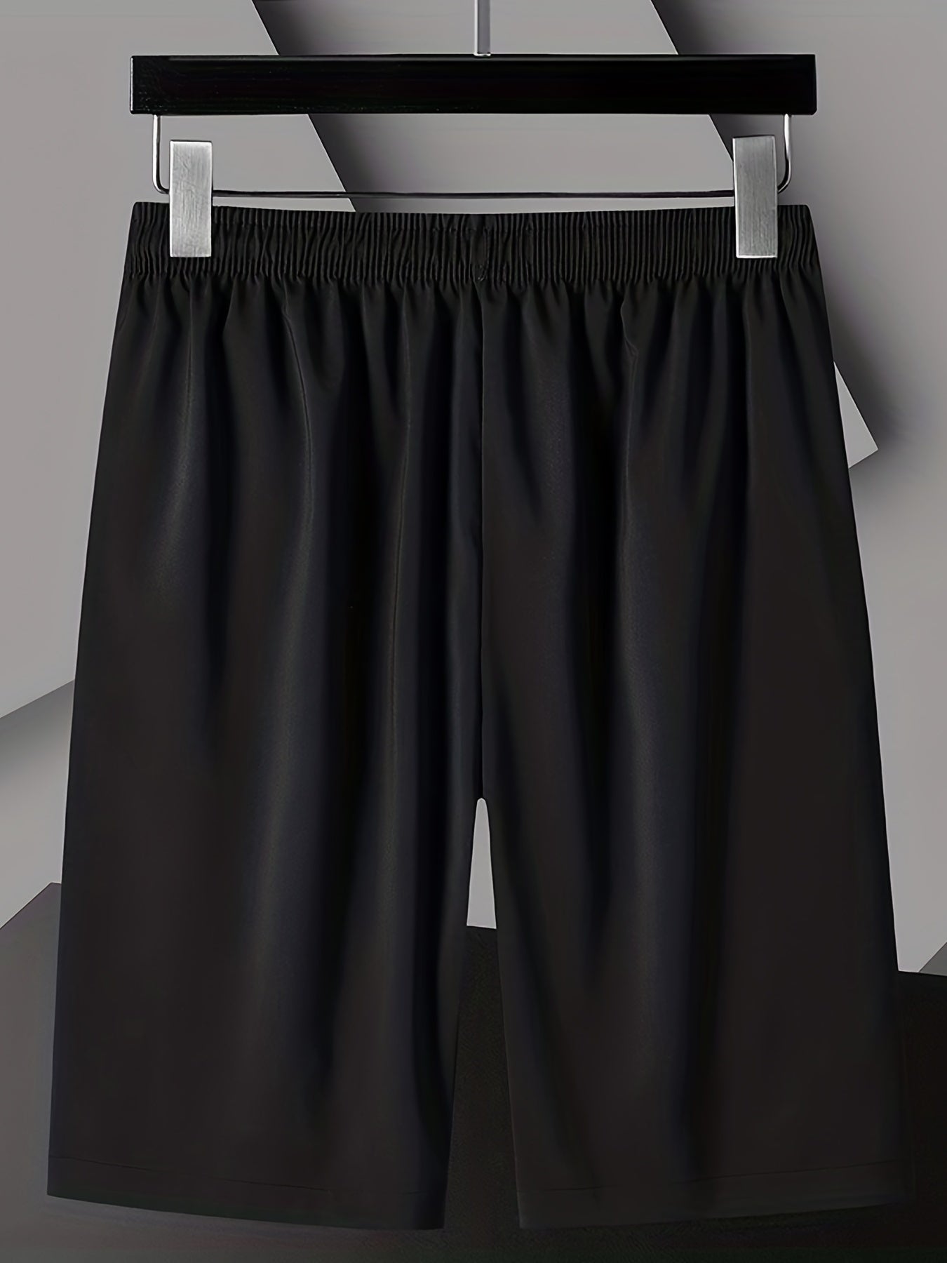 Men's Elastic Waist Drawstring Shorts Zipper Pockets Gym Workout Training
