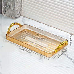 Rectangular Tray with Double Handles for Home Use