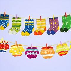 Colorful Paper Socks & Gloves Matching Game Educational Puzzle Toy for Kids