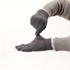 Men's Plush Winter Cycling Gloves Touch Screen Riding Gloves