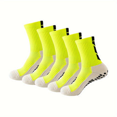 Men's Non Slip Grip Mid-Calf Football Sports Socks