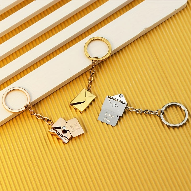 Personalized Engraved Envelope Pendant Keychain