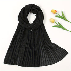 Paisley Embossed Chiffon Scarf Vintage Solid Shawl Casual Hijab