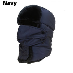 Men's Winter Hat With Mask Neck Guard Warm Cotton Hat