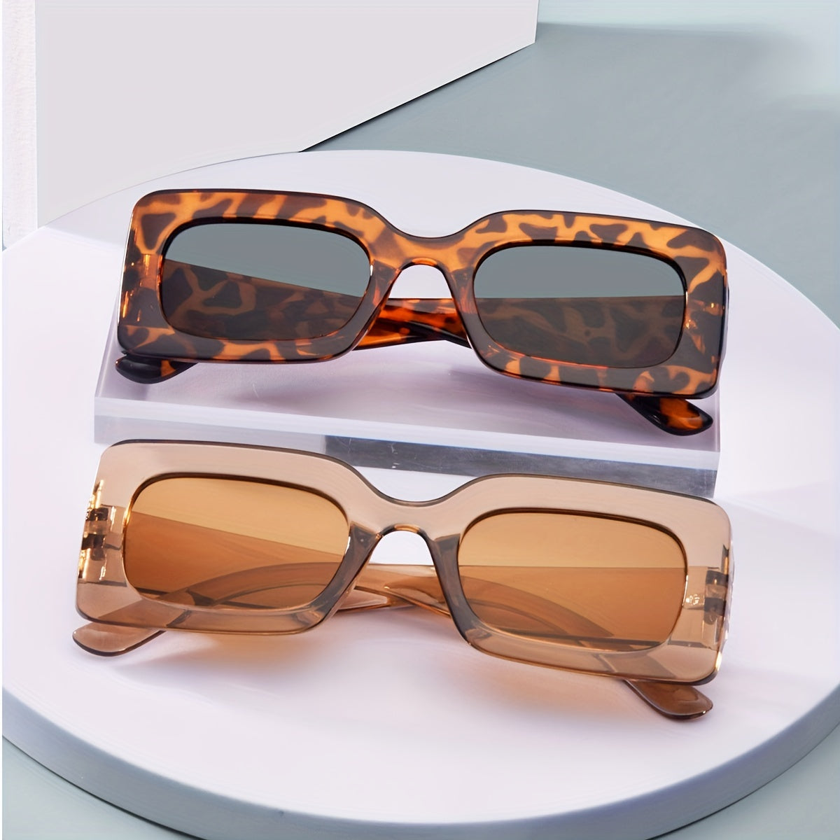 2 Pack Men's Vintage Square Sunglasses