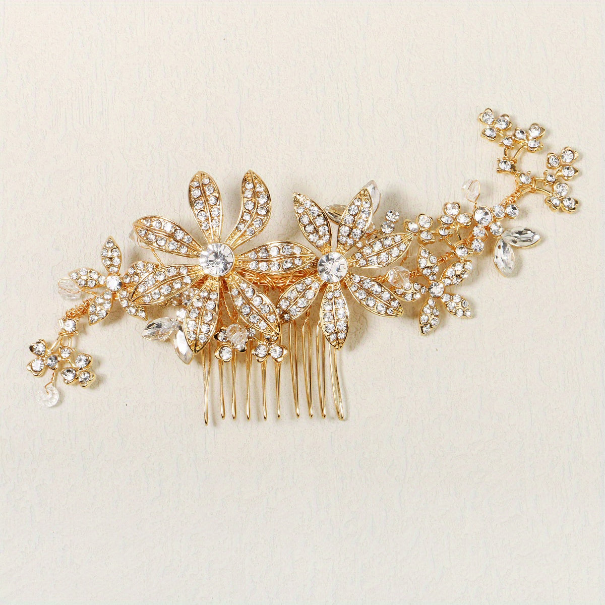 Silvery Flower Bridal Hair Comb - Wedding Accessories