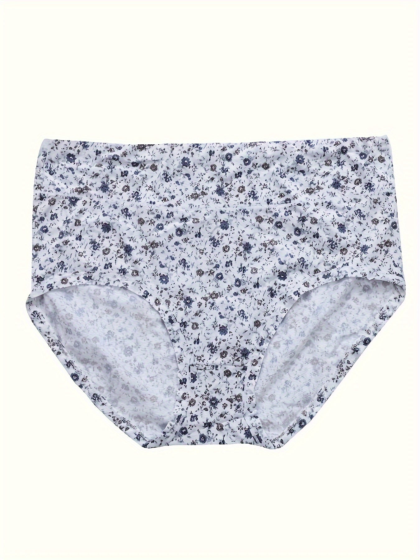 4 Pcs Women's Plus Ditsy Floral Print Comfort Briefs