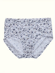 4 Pcs Women's Plus Ditsy Floral Print Comfort Briefs