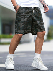 Camouflage Comfy Shorts Men's Casual Street Style Waist Drawstring Shorts