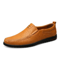 CLOHOO Custom Leather Loafers Soft Sole Stitching Slip On Shoe