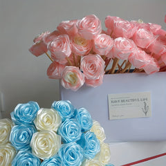 DIY Ribbon Rose Flower Making Set, Birthday Gift Material Package
