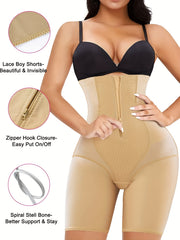 High Waist Zipper Shaping Shorts Tummy Control Butt Lifting