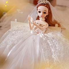 Princess Wedding Dress Model for Girl with Crown Veil Bow
