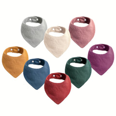 8pcs Muslin Baby Bandana Drool Bibs 100 Cotton Absorbent Bibs Set For Baby Girls