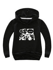 Portrait Print Girls Pullover Hooded Sweatshirt for Autumn Winter