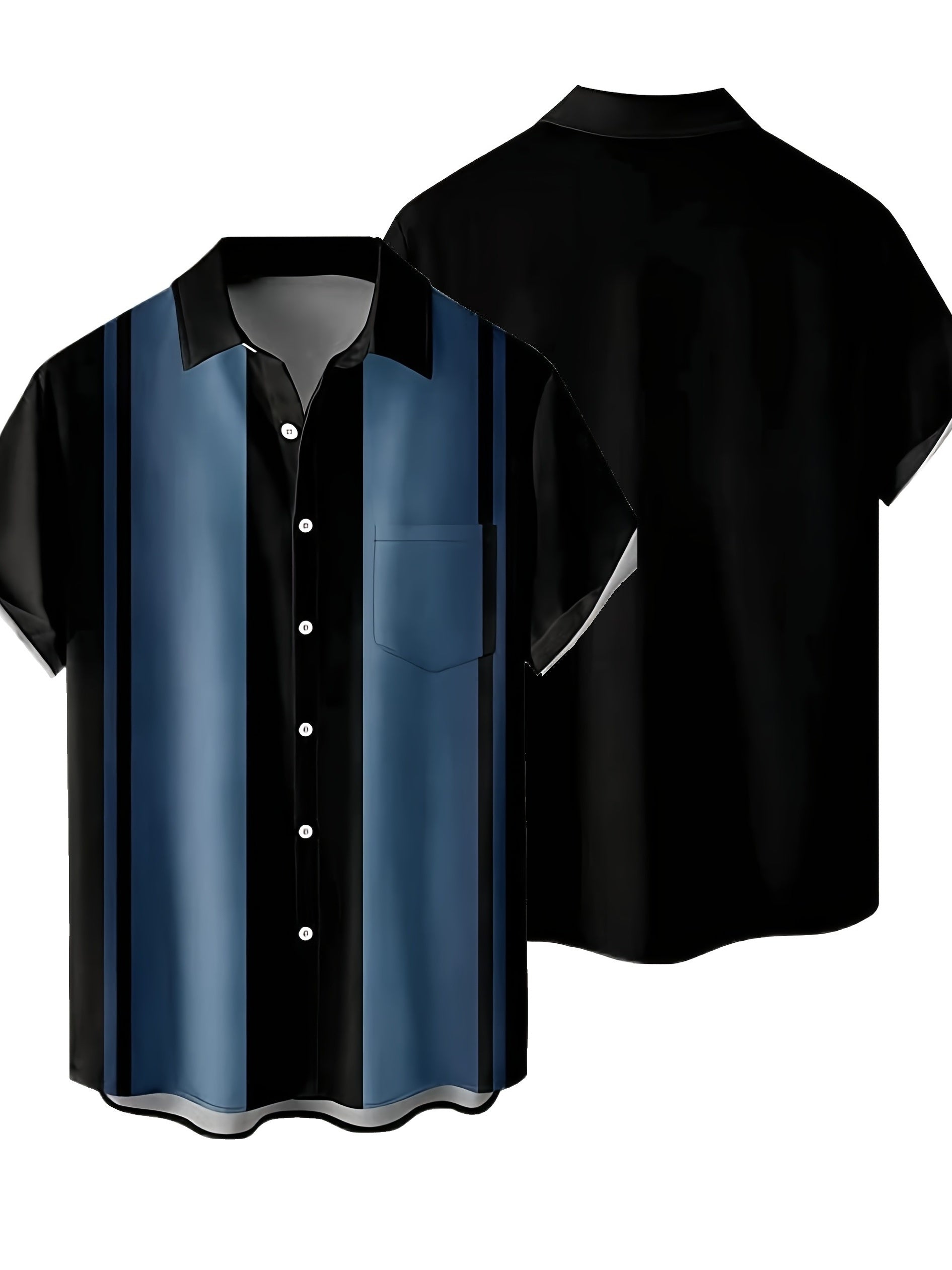 Stripe Print Men's Short Sleeve Shirt