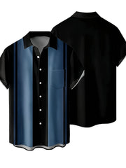 Stripe Print Men's Short Sleeve Shirt