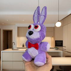 Plush Rabbit Toy Red Bow Tie Soft Purple Stuffed Animal Perfect Home Decor