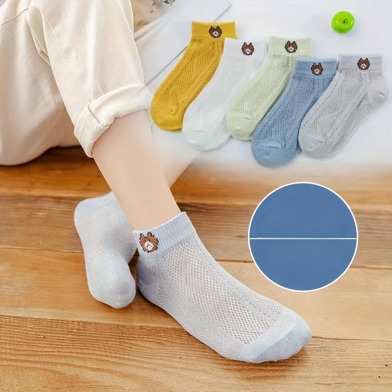 Cartoon Bear Print Crew Socks Women's Stockings