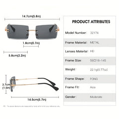 Rimless Sunglasses Gradient Glasses UV400