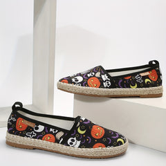 Women's Halloween Slip-On Walking Shoes Ghost Pumpkin Skull