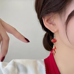 Year Earrings Lantern Firecracker Tassel Earrings For Girls