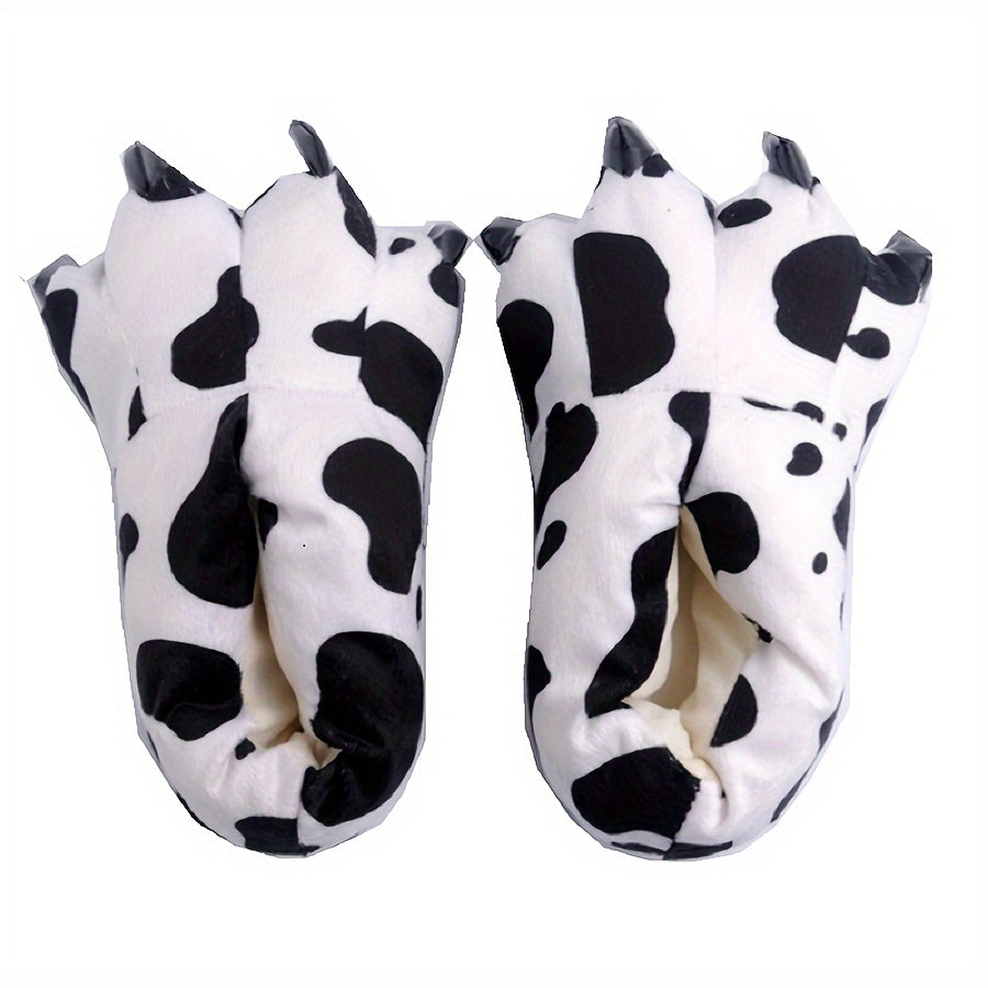 Cow Print Slip On House Shoes For Boys