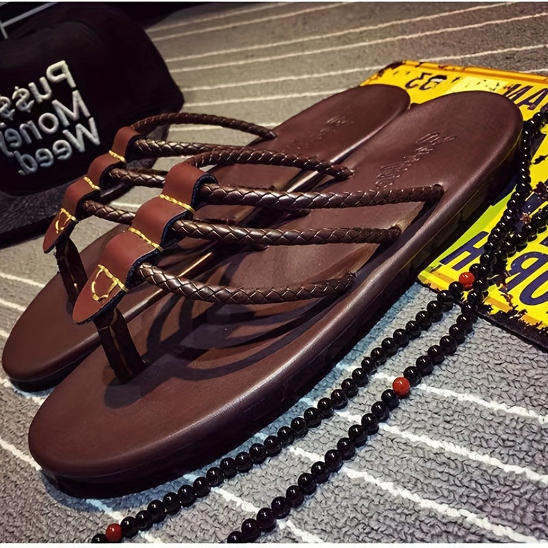 Men's 3-Strap Thong Sandals Non-Slip Flip Flops