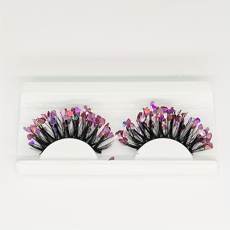 Glitter Sequin False Eyelashes Fluffy Volume Lashes Stage Makeup