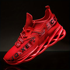 Men's Knitted Blade Sneakers Lace Up Breathable Casual Walking Shoes