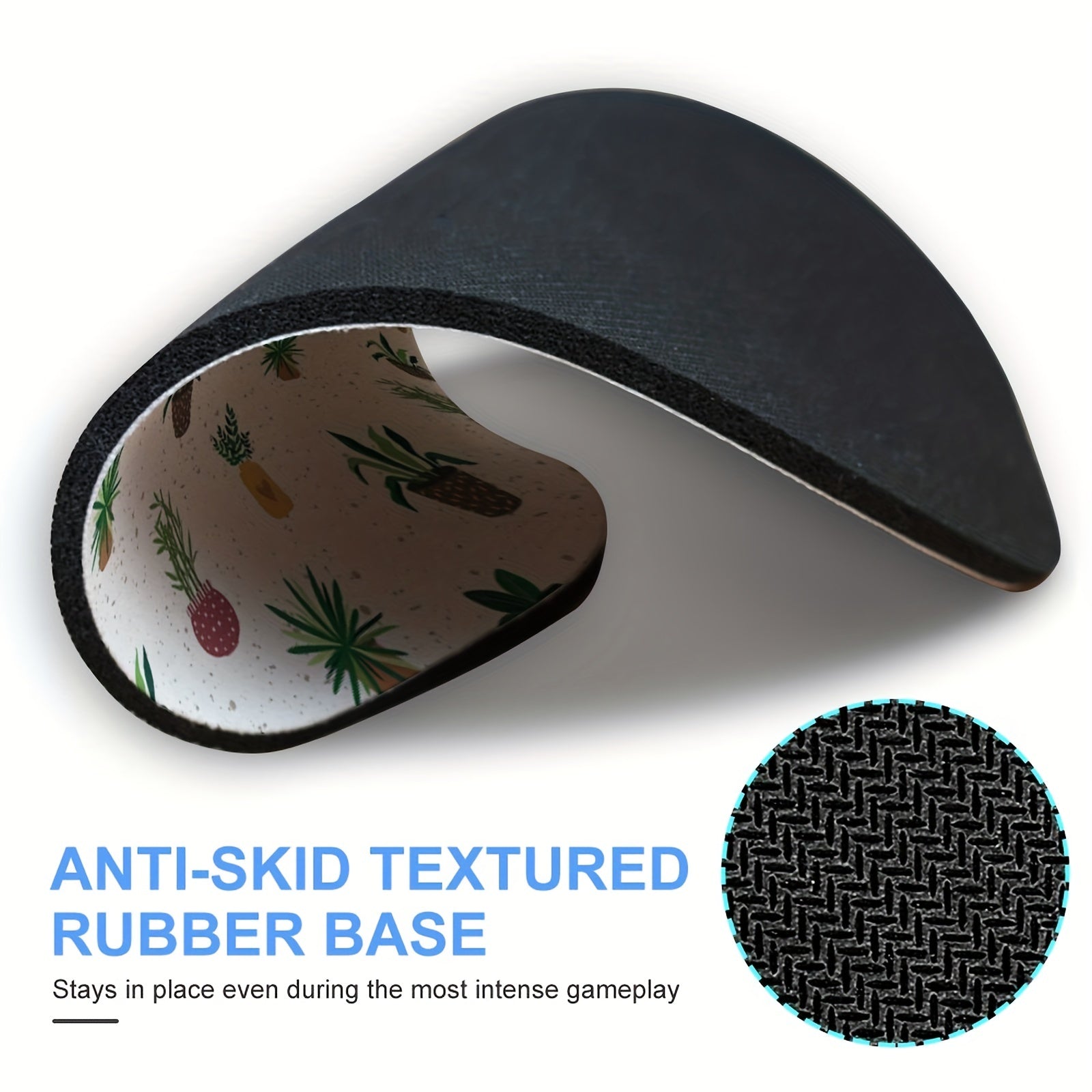 Succulent Plant Round Mouse Pad with Non Slip Rubber Base 7.87 x 7.87 x 0.1inch