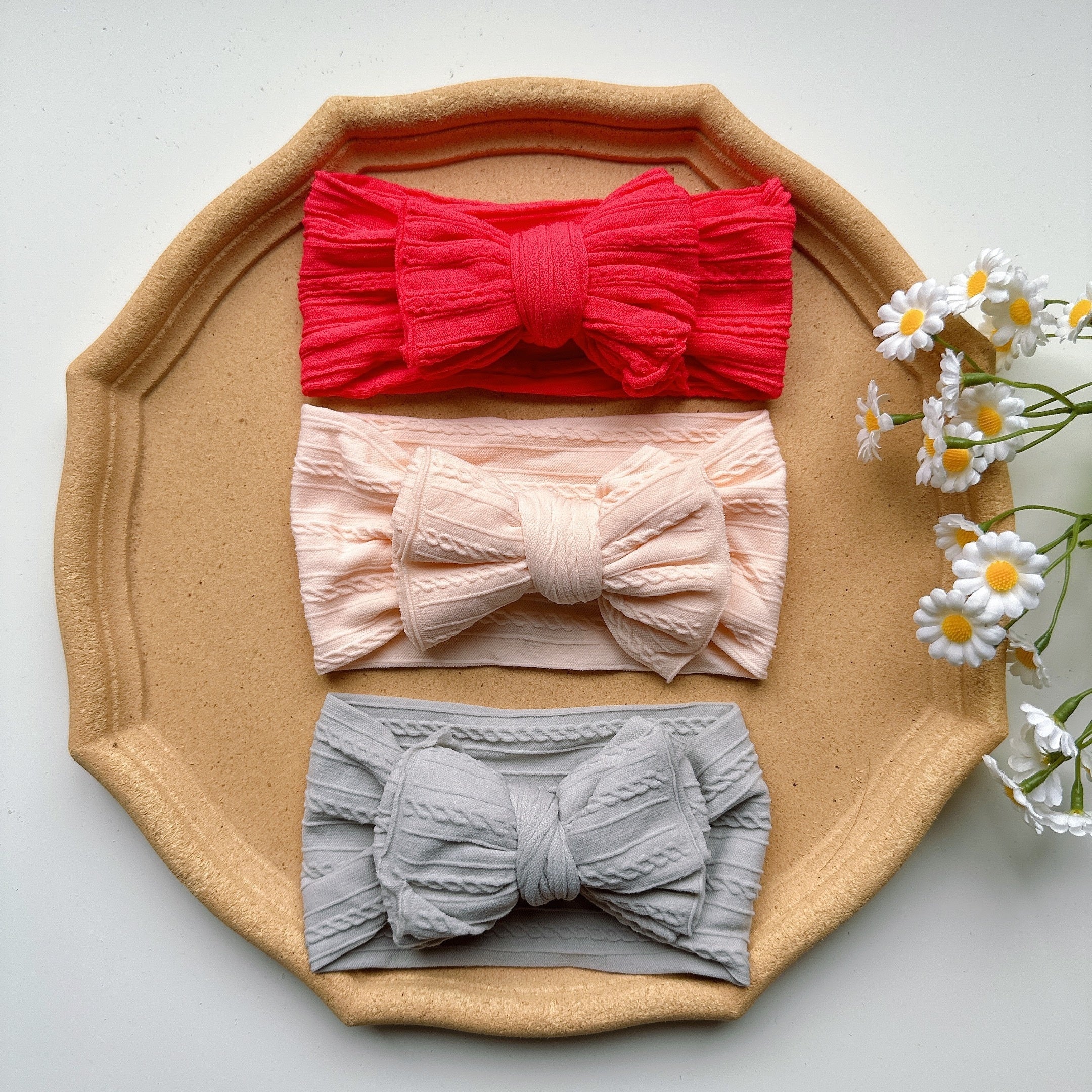 3pcs Bowknot Wide Headband Hairband for Baby Girls