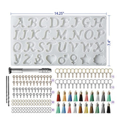 Crystal Resin Drop Glue Letter English Word Silicone Mold Pendant Keychain