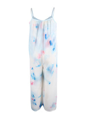 Boho Tie Dye Sleeveless Cami Jumpsuit Long Wide Leg Beach Jumpsuit