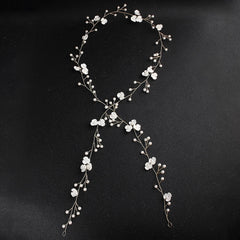 Pearl Bridal Hair Vine Headband Flower Hair Piece