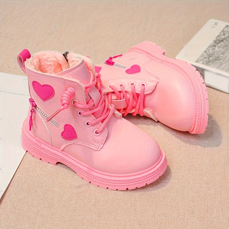 Girls' Plus Fleece Boots Non Slip Zipper Comfortable for Indoor/Outdoor