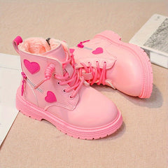 Girls' Plus Fleece Boots Non Slip Zipper Comfortable for Indoor/Outdoor