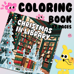 Library Adult Coloring Book: 22 Page Large Format