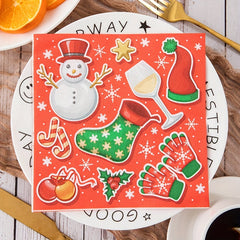 Christmas Printed Handkerchiefs Cartoon Party Paper Towels 20pcs