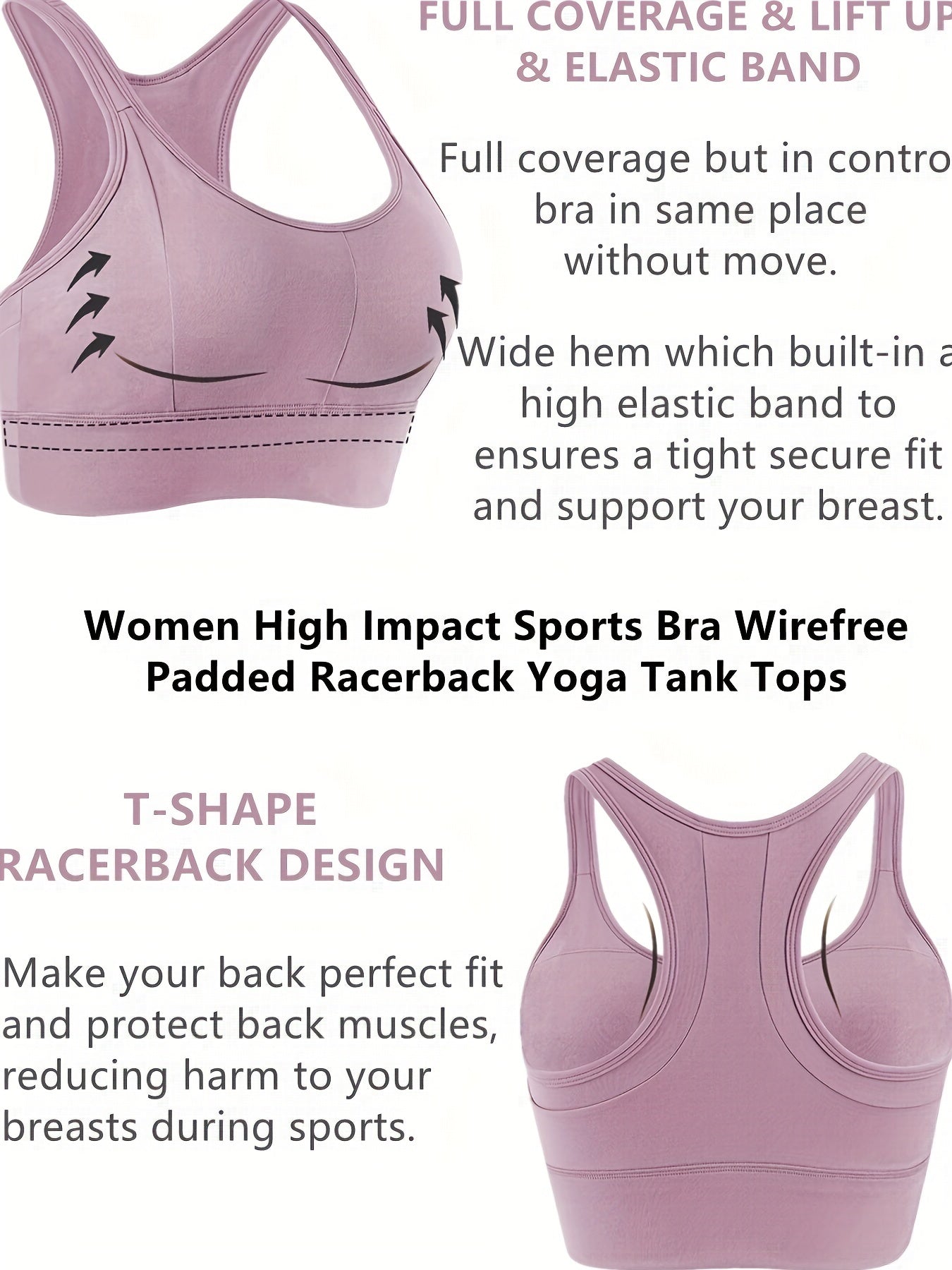 Patchwork Racerback Sports Bra Wire Padded Tank Top