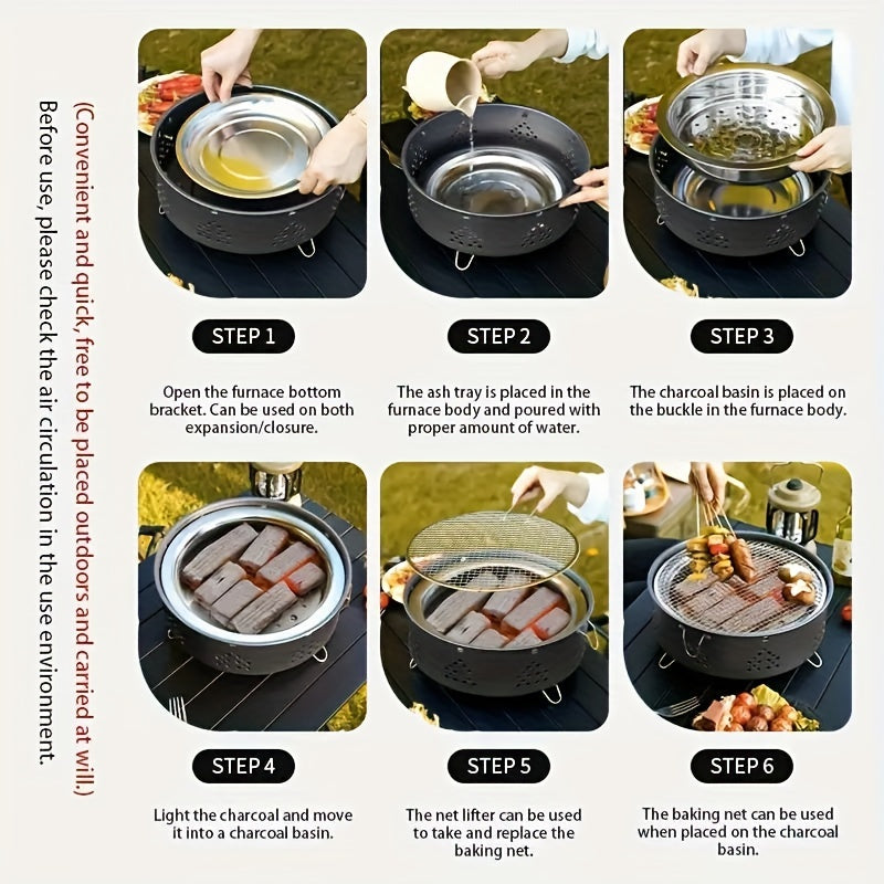Portable Folding BBQ Grill for Camping and Picnic