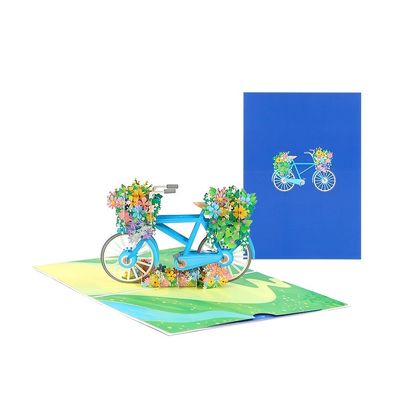 Vintage Bicycle Flower 3D Pop Up Card for Thanksgiving Mother's Birthday