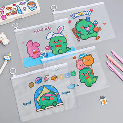 4PCS Astronaut File Bag Zipper Stationery Storage Student Waterproof Pouch