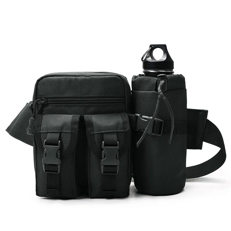 4PCS Camouflage Waist Bags with Bottle Holder Military Detachable Belt Pack