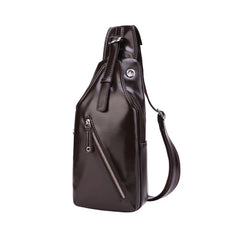 USB Charging Chest Bag for Men Crossbody Shoulder Sling Bag